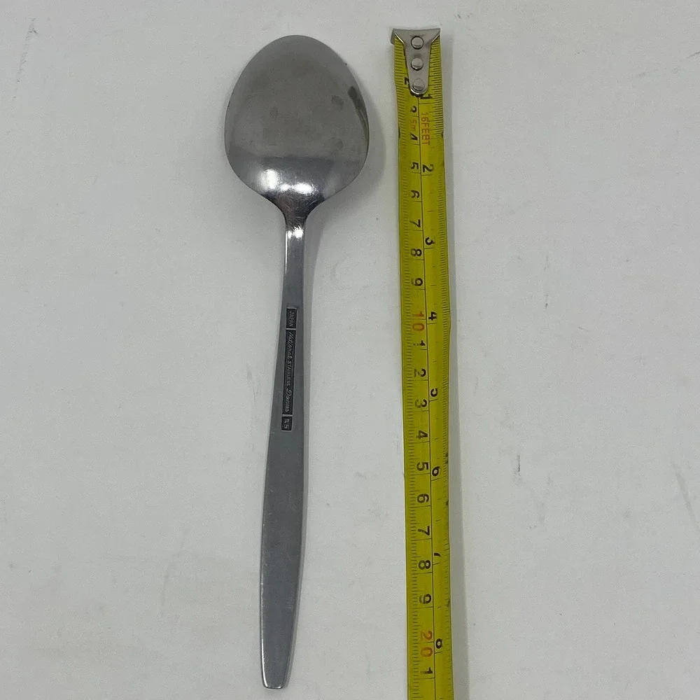 National Spoon Silver Donna Pattern Floral Stainless Japan